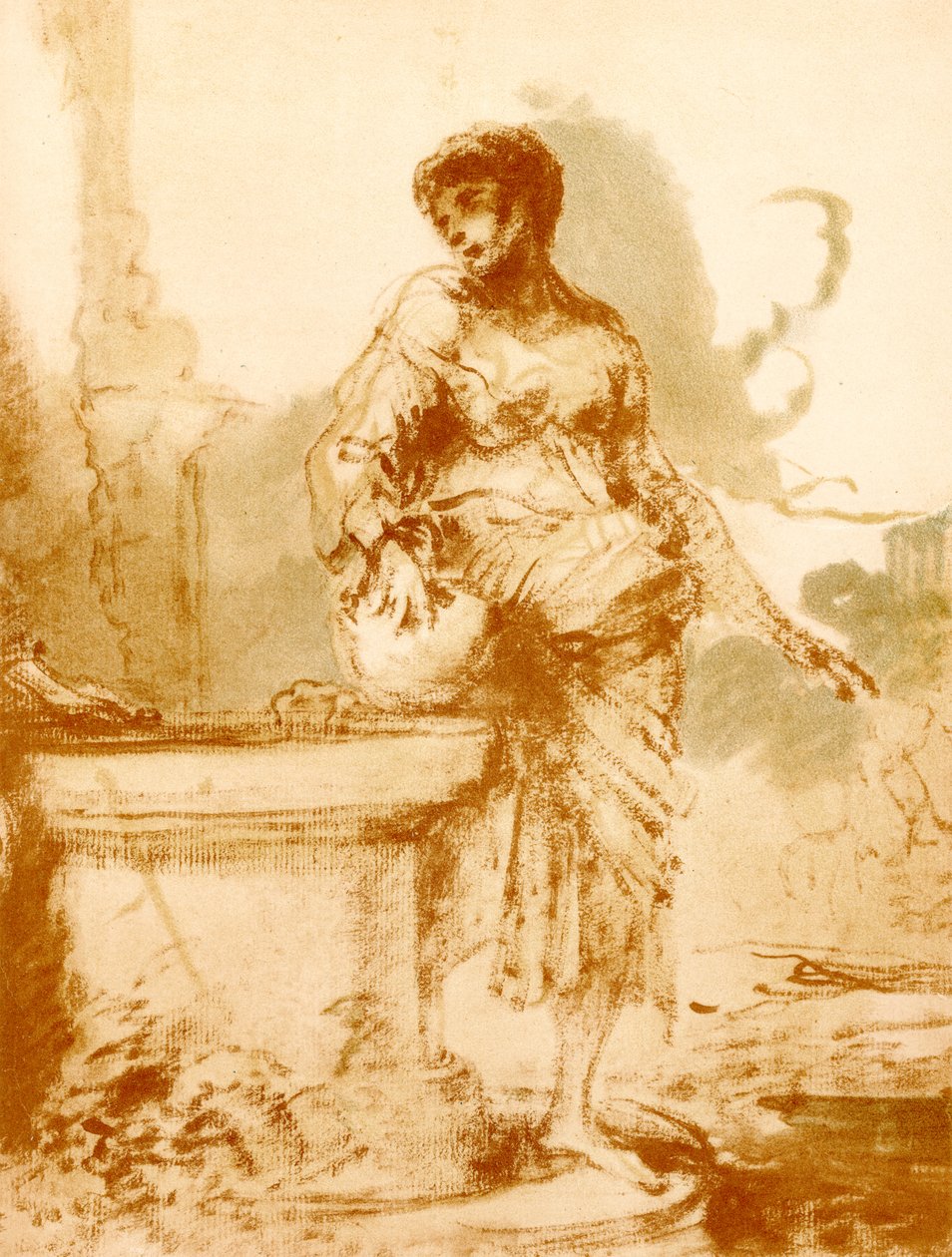 Kristus og den samaritanske kvinnen ved brønnen av Giovanni Benedetto Castiglione