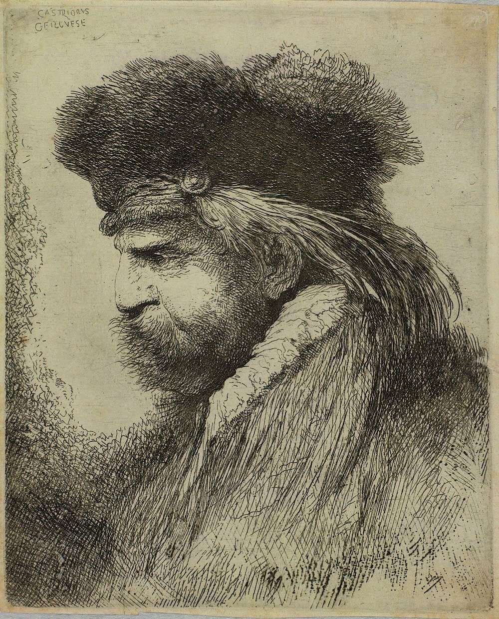 Store studier av hoder i orientalsk hodeplagg av Giovanni Benedetto Castiglione