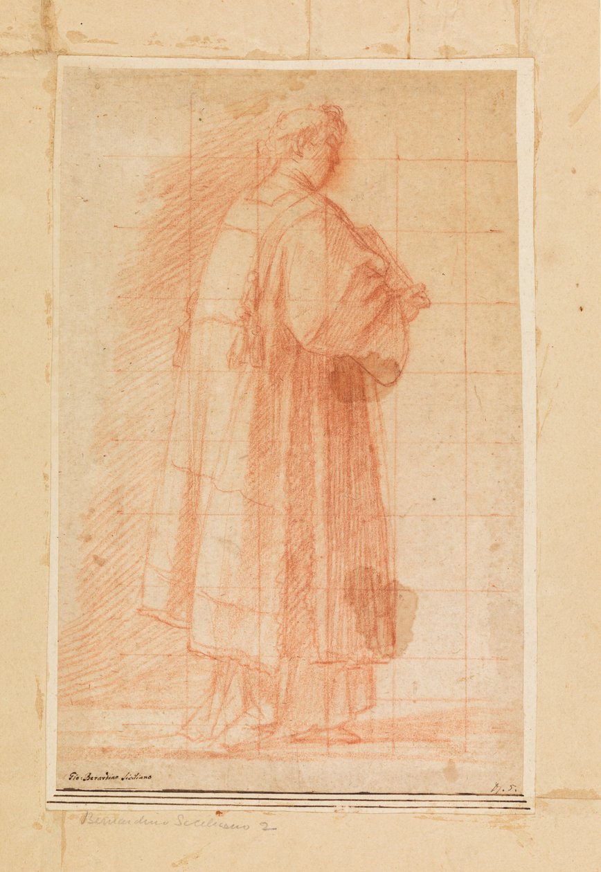 Stående geistlig holder en bok av Giovanni Bernardino Rodriguez