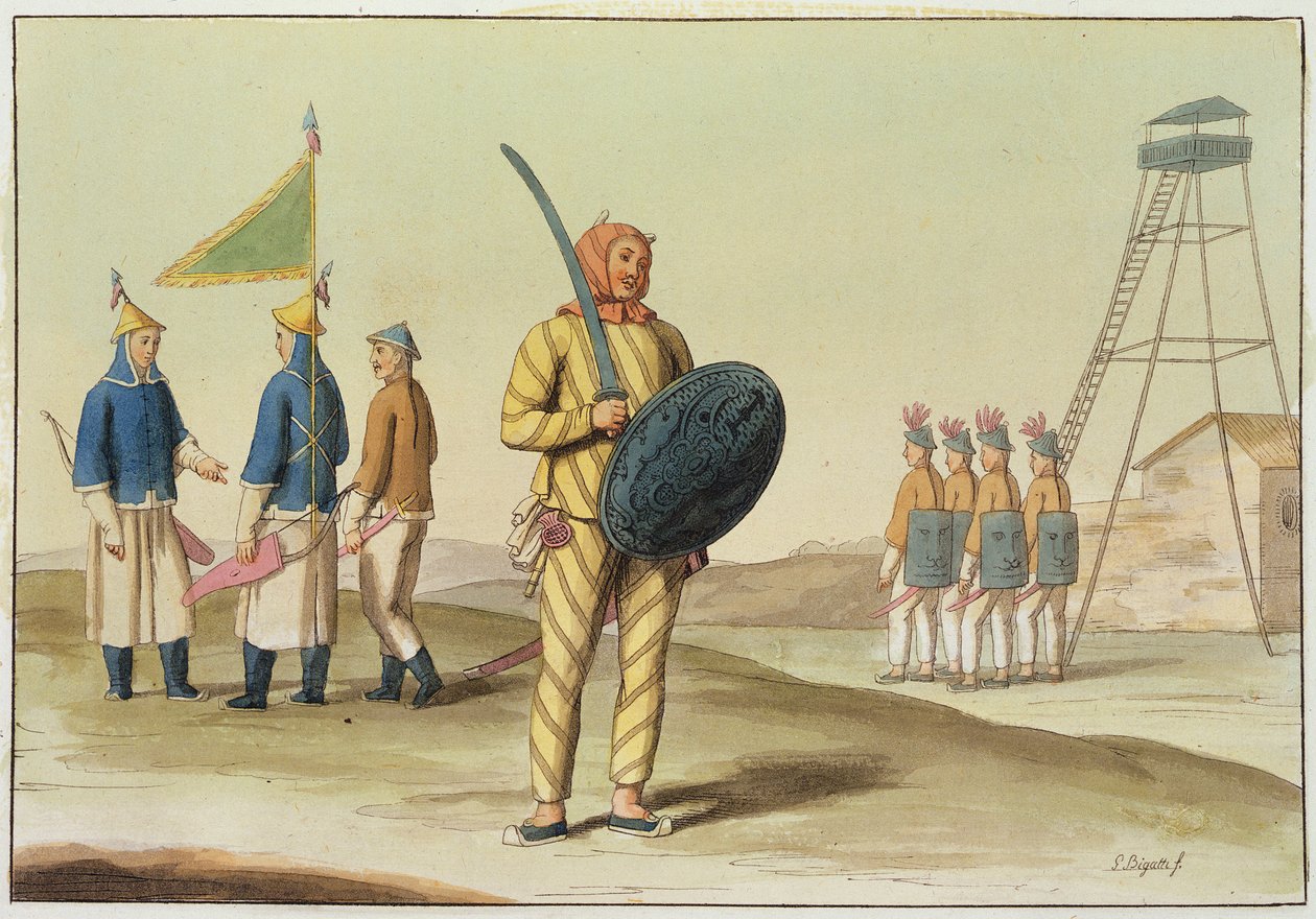 En kinesisk infanterist, illustrasjon fra 