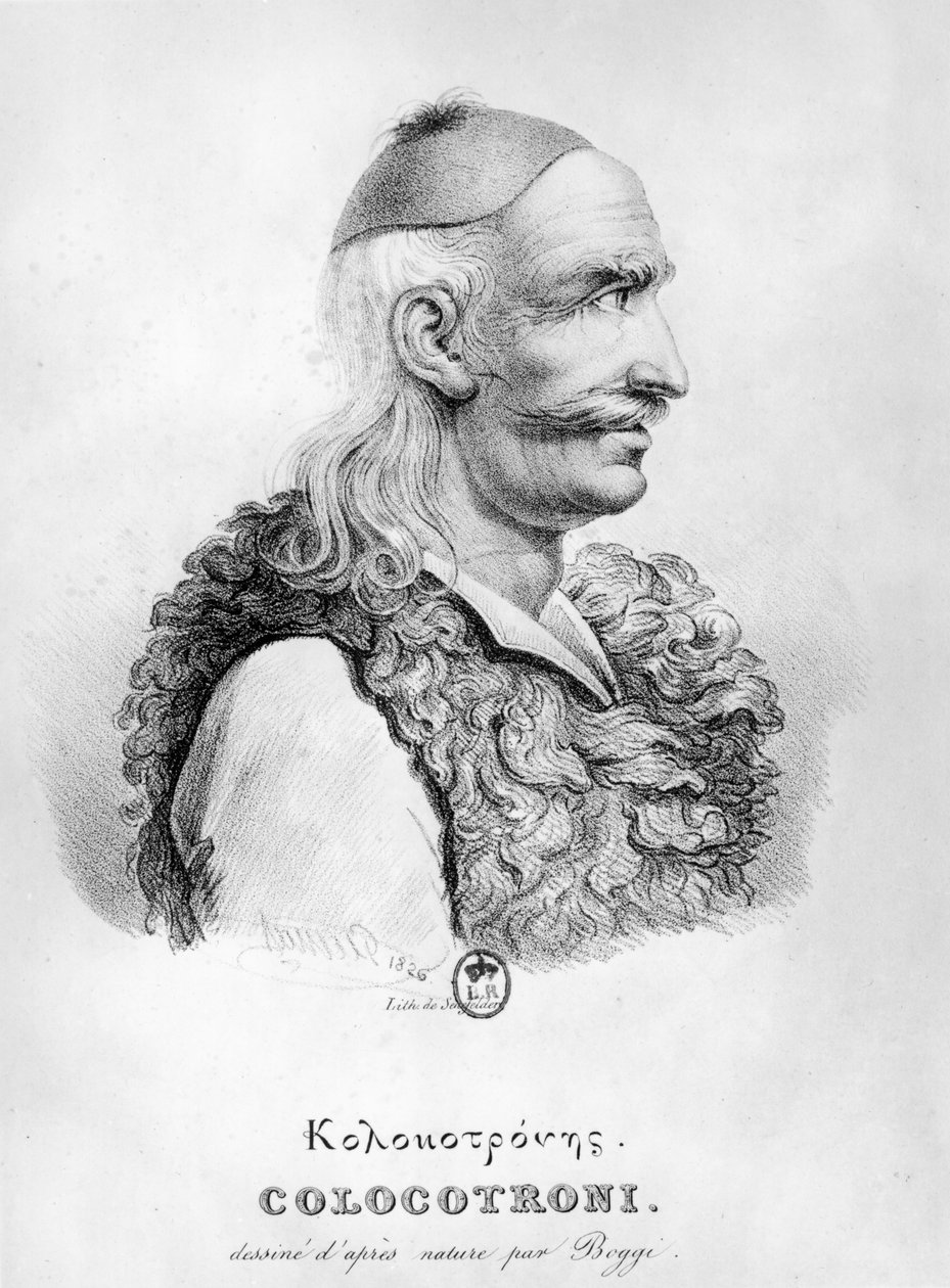 Theodore Kolokotronis (1770-1843) gravert av Alois Senefelder (1771-1834) 1826 av Giovanni Boggi