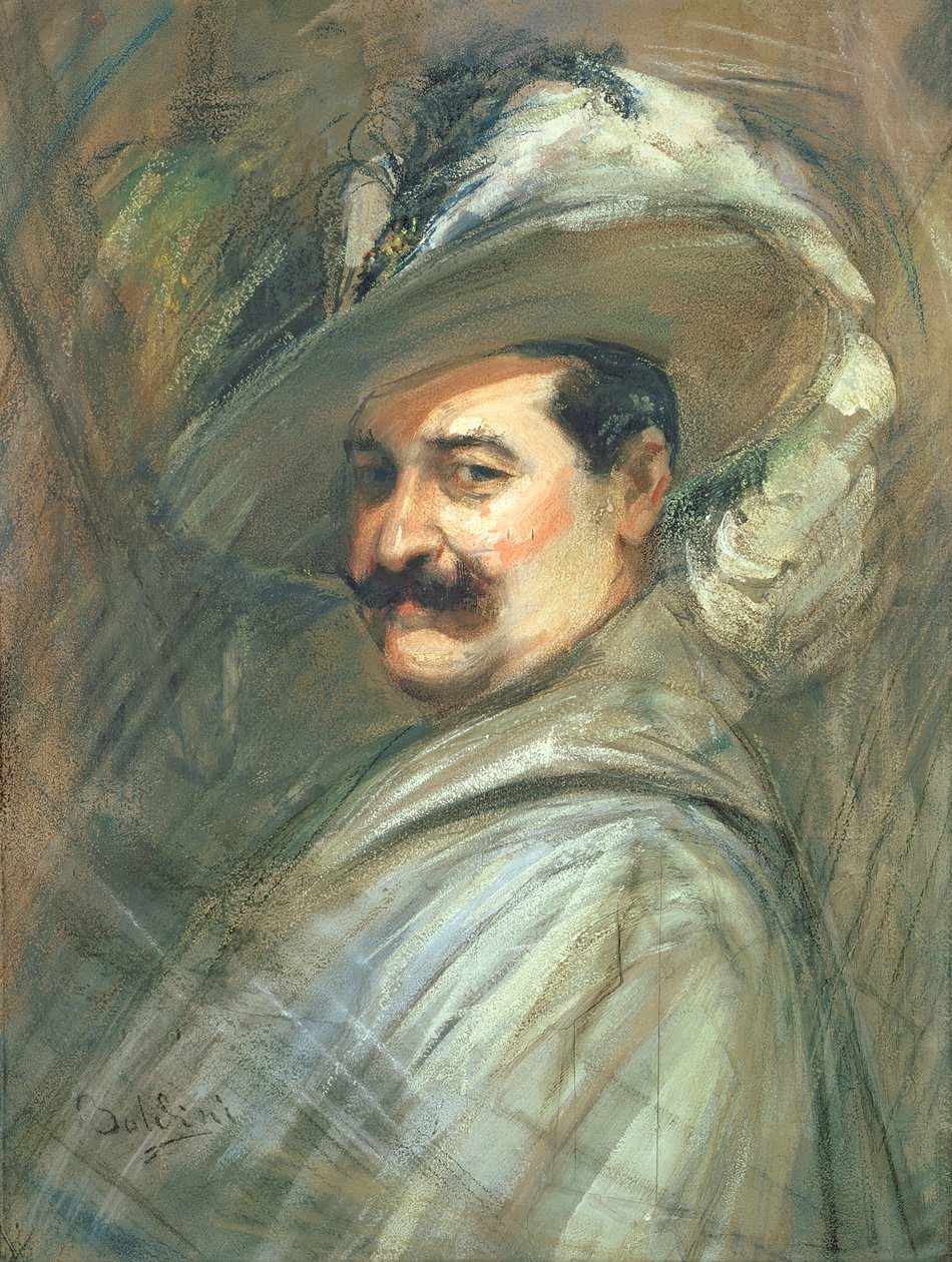 Costantino i rollen som Ernani, ca. 1910 (gouache og pastell på papir) av Giovanni Boldini