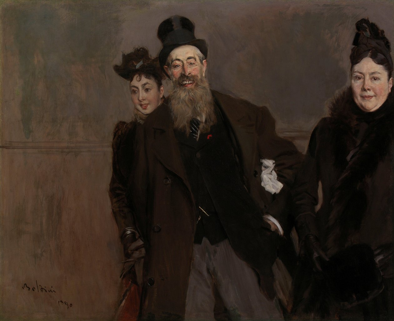 John Lewis Brown med kone og datter av Giovanni Boldini