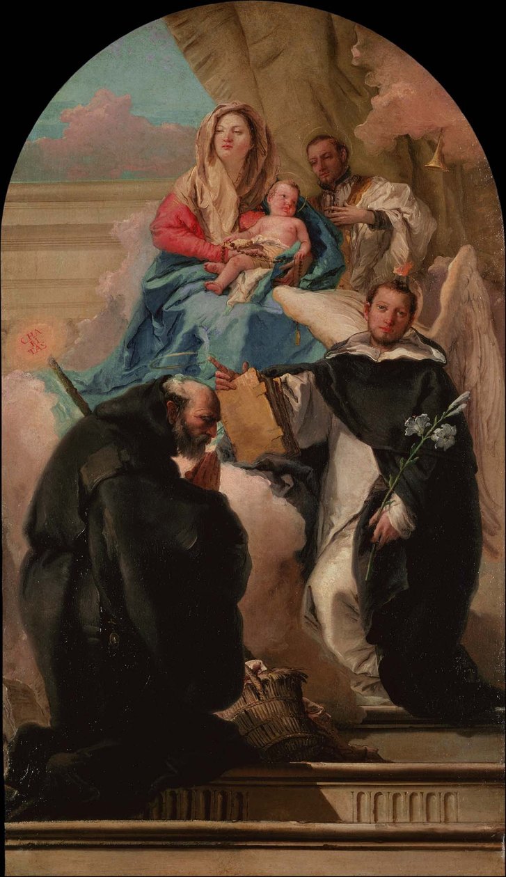 Japansk: n: n Madonna og barn med tre hellige av Giovanni Domenico Tiepolo