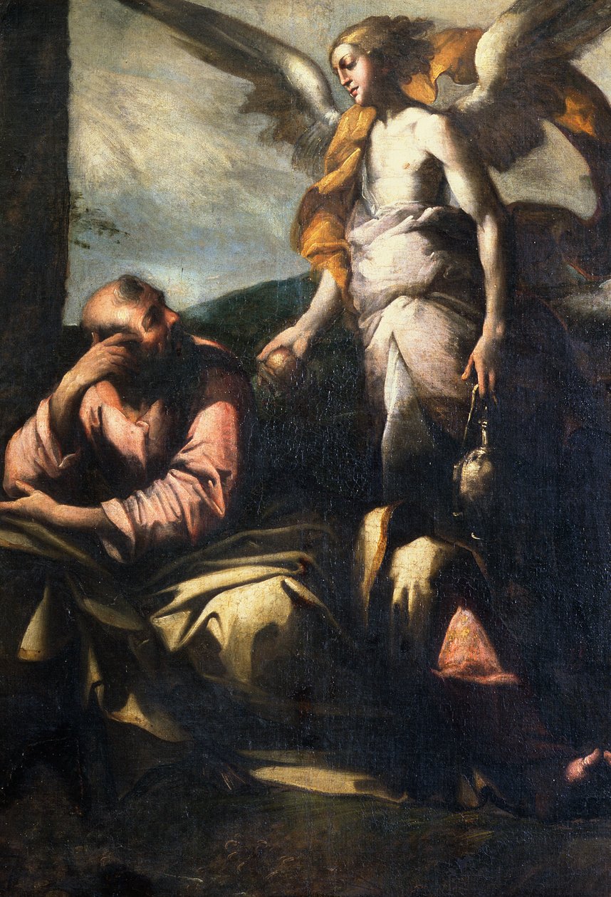 Elias besøkt av en engel av Giovanni Donducci