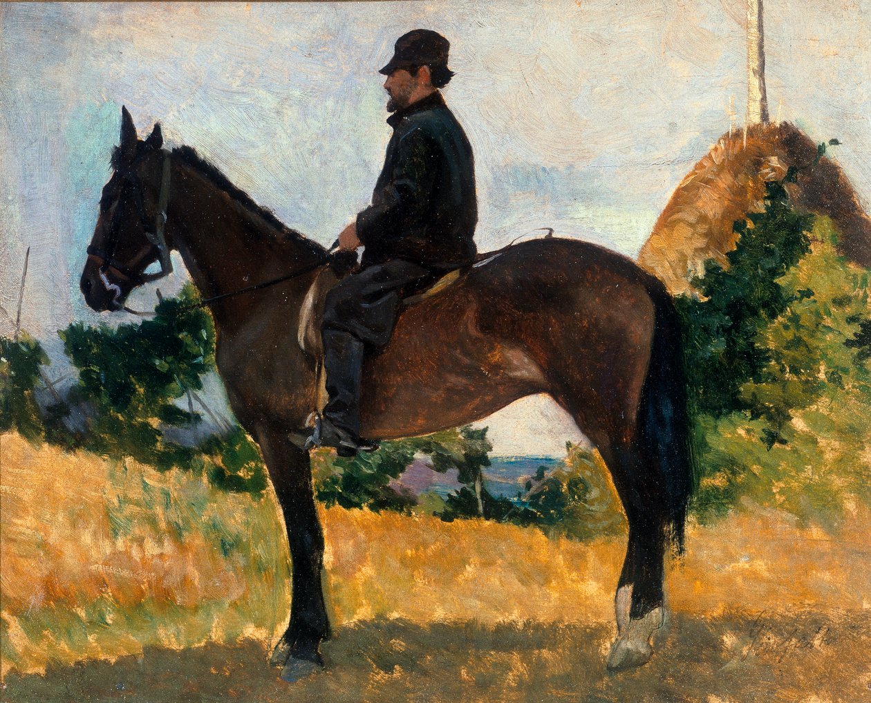 Diego Martelli på hesteryggen av Giovanni Fattori