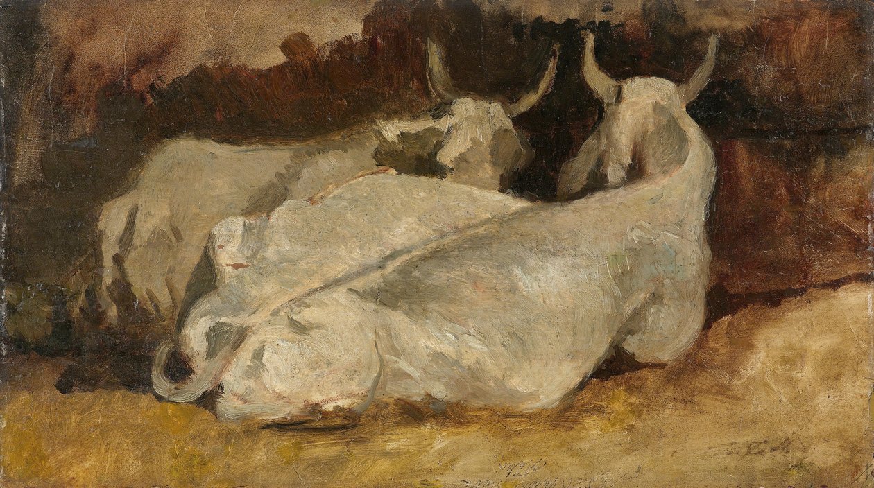 Liggende kyr av Giovanni Fattori