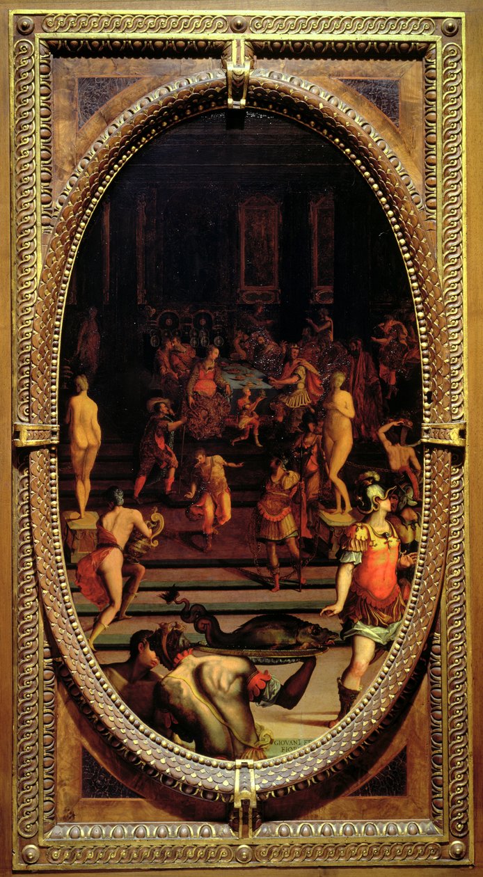 The Ring of Polycrates, 1572 (olje på skifer) av Giovanni Fedini