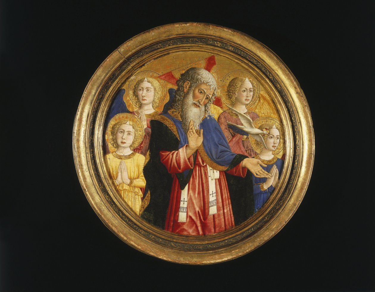 Gud Faderen med fire engler og Den hellige ånds due av Giovanni Francesco da Rimini