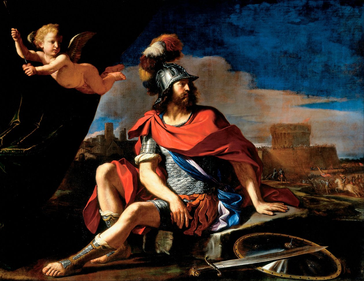 Mars med Amor av Giovanni Francesco Barbieri