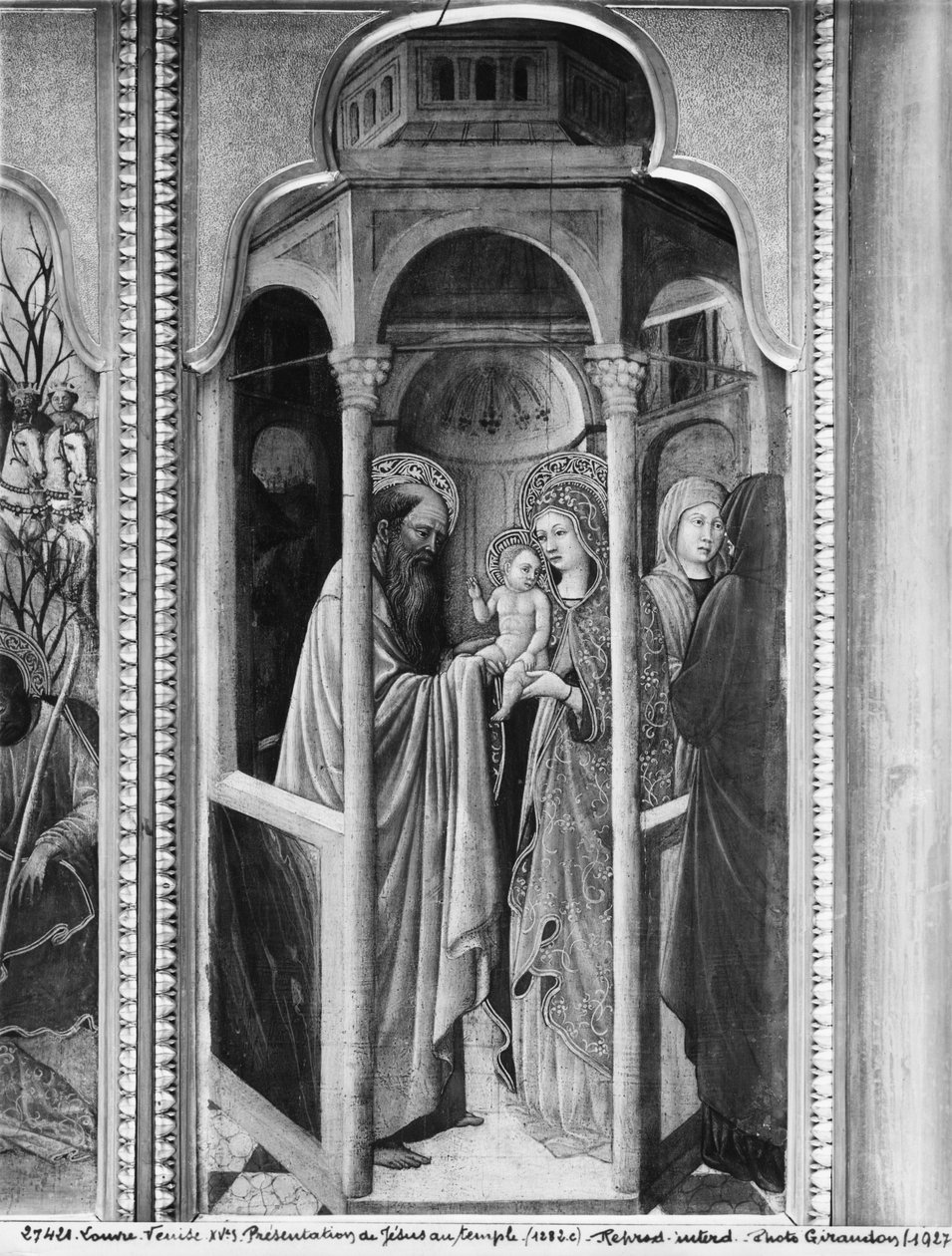 Cycle of the Life of the Virgin, presentasjon av Jesus ved tempelet, ca. 1445 (olje på poppelpanel) av Giovanni Francesco da Rimini