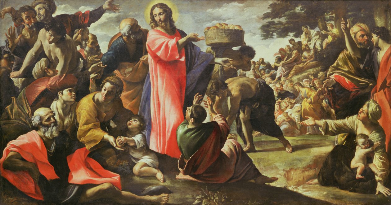 Multiplikasjonen av brødene og fiskene, 1620-5 av Giovanni Lanfranco
