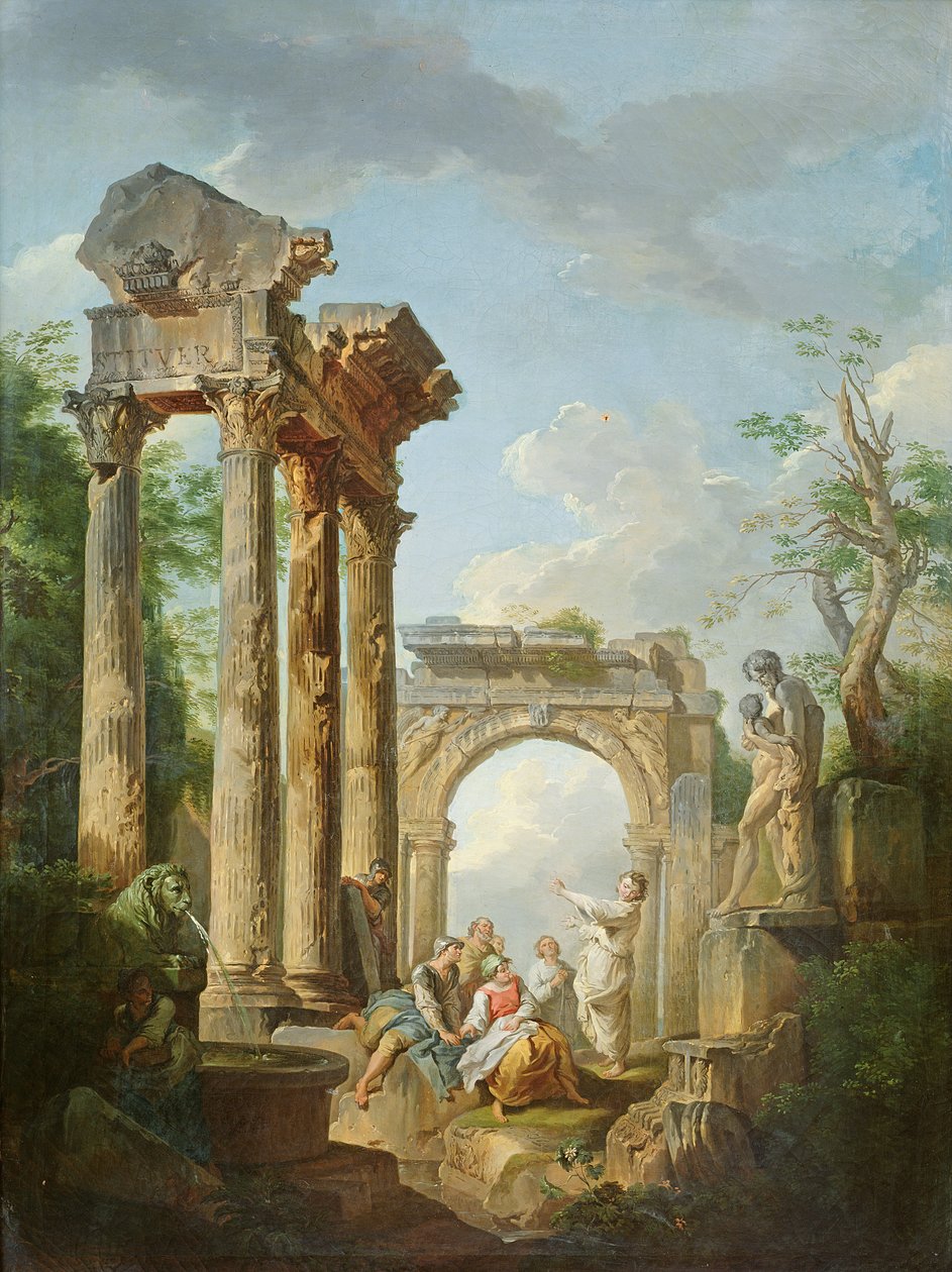 Ruinene av Vespasians tempel av Giovanni Maria Griffoni