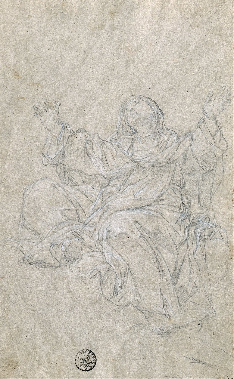 Studere for Saint Catherine av Giovanni Odazzi