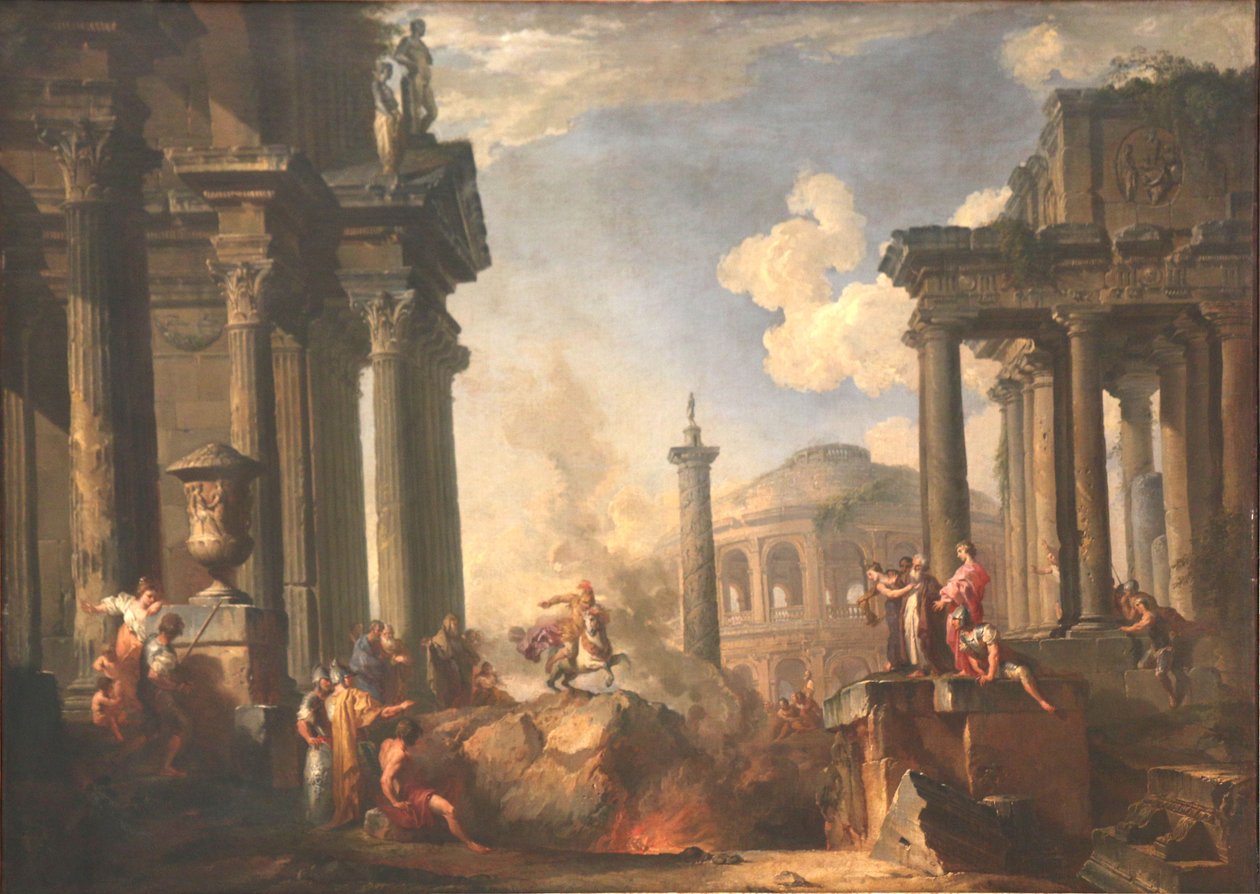 Engasjementet til Marcus Curtius av Giovanni Paolo Pannini