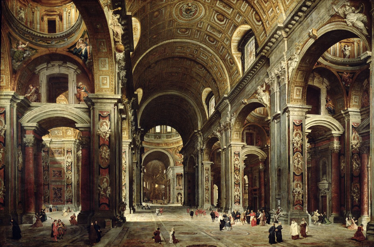 Kardinal Melchior de Polignac (1661-1742) på besøk til St. Peters i Roma, 1730 av Giovanni Paolo Pannini