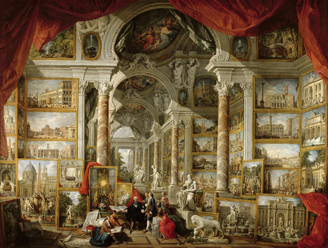 Galleri med utsikt over det moderne Roma, 1759 av Giovanni Paolo Pannini