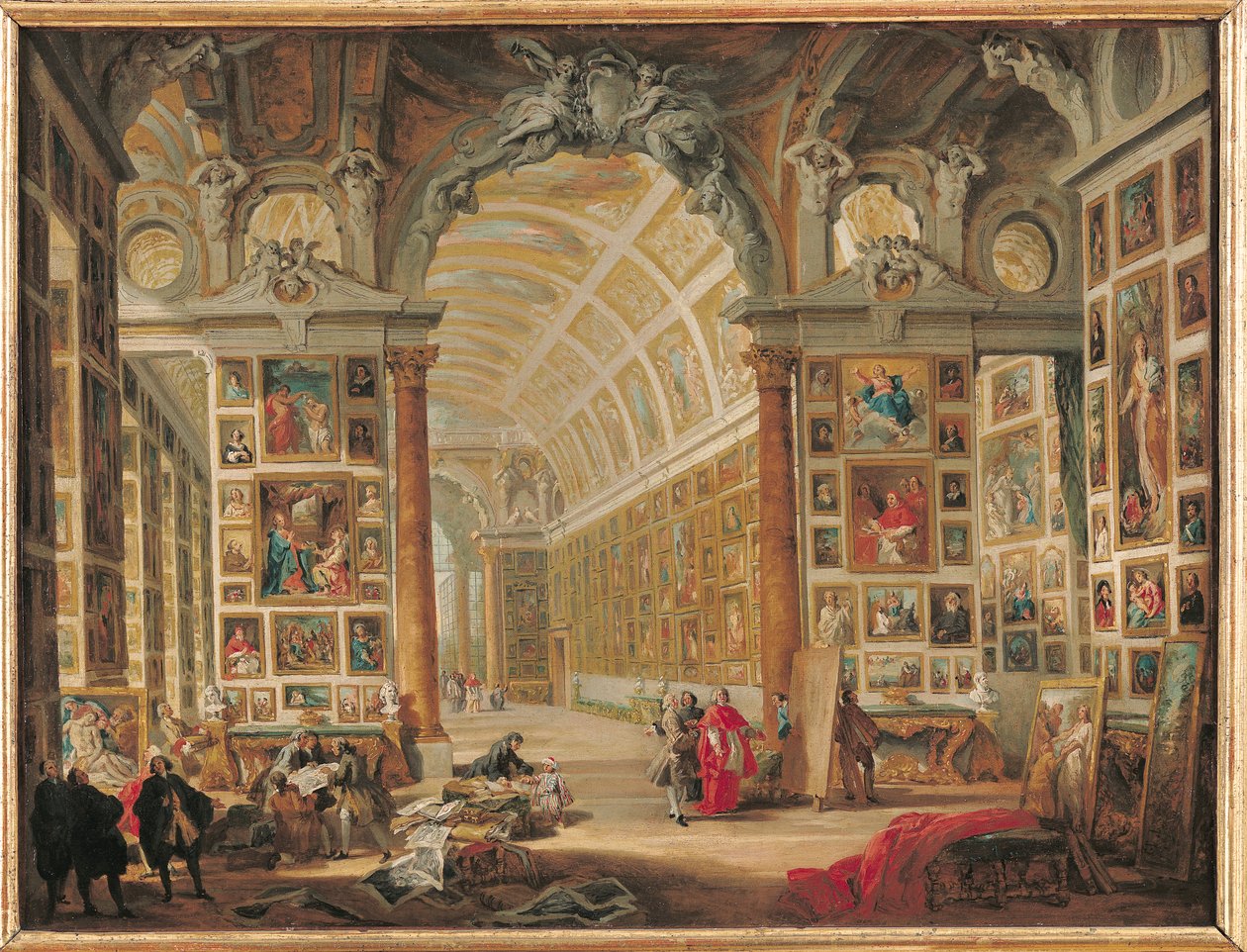 Galleriet til kardinal Silvio Valenti-Gonzaga i Roma, 1749 av Giovanni Paolo Pannini