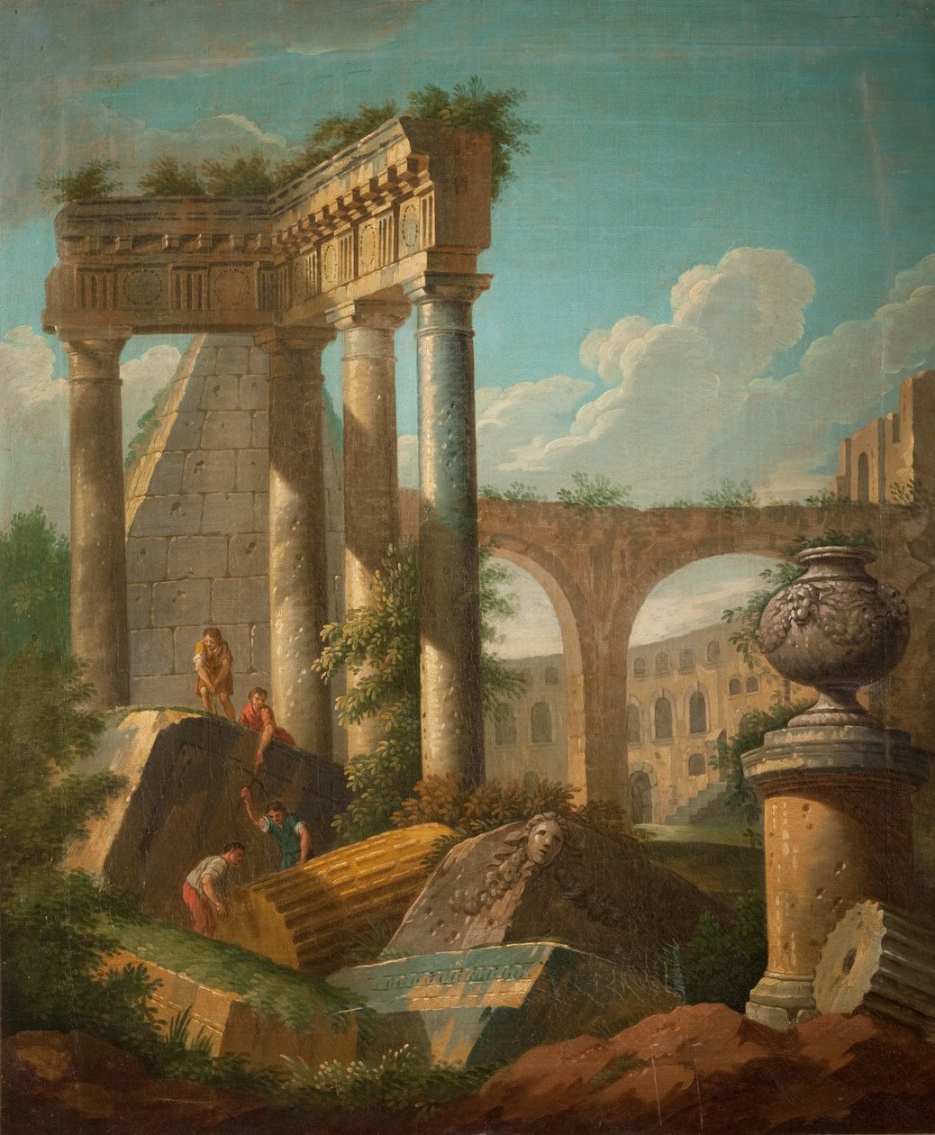 Klassisk scene - ødelagt tempel, 1800-tallet av Giovanni Paolo Pannini