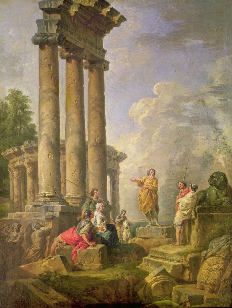 Ruiner med Saint Pauls forkynnelse, 1735 av Giovanni Paolo Pannini
