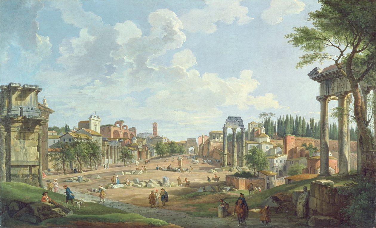 Utsikt over Forum Romanum, 1747 av Giovanni Paolo Pannini
