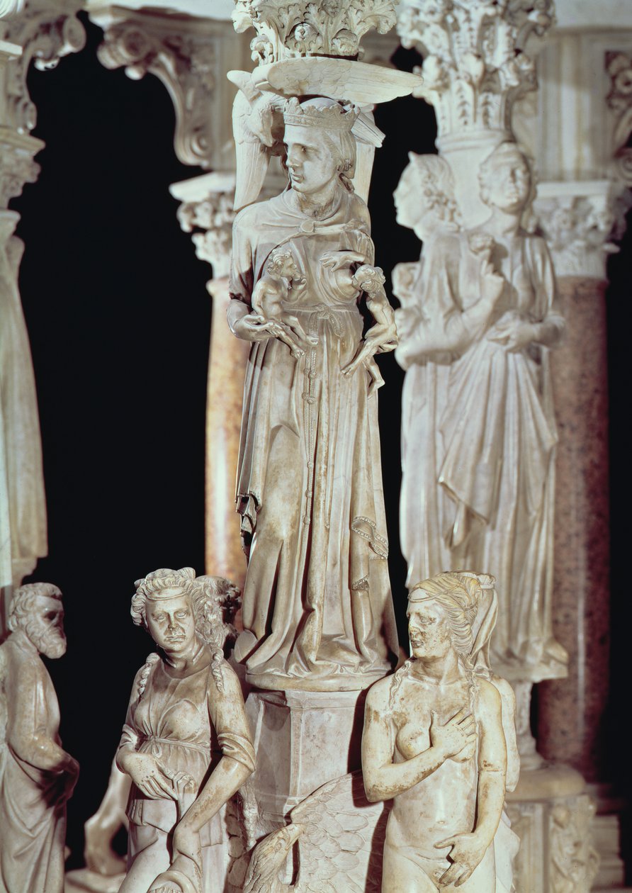 Prekestol, detalj (marmor) (for detaljer se 124320) av Giovanni Pisano