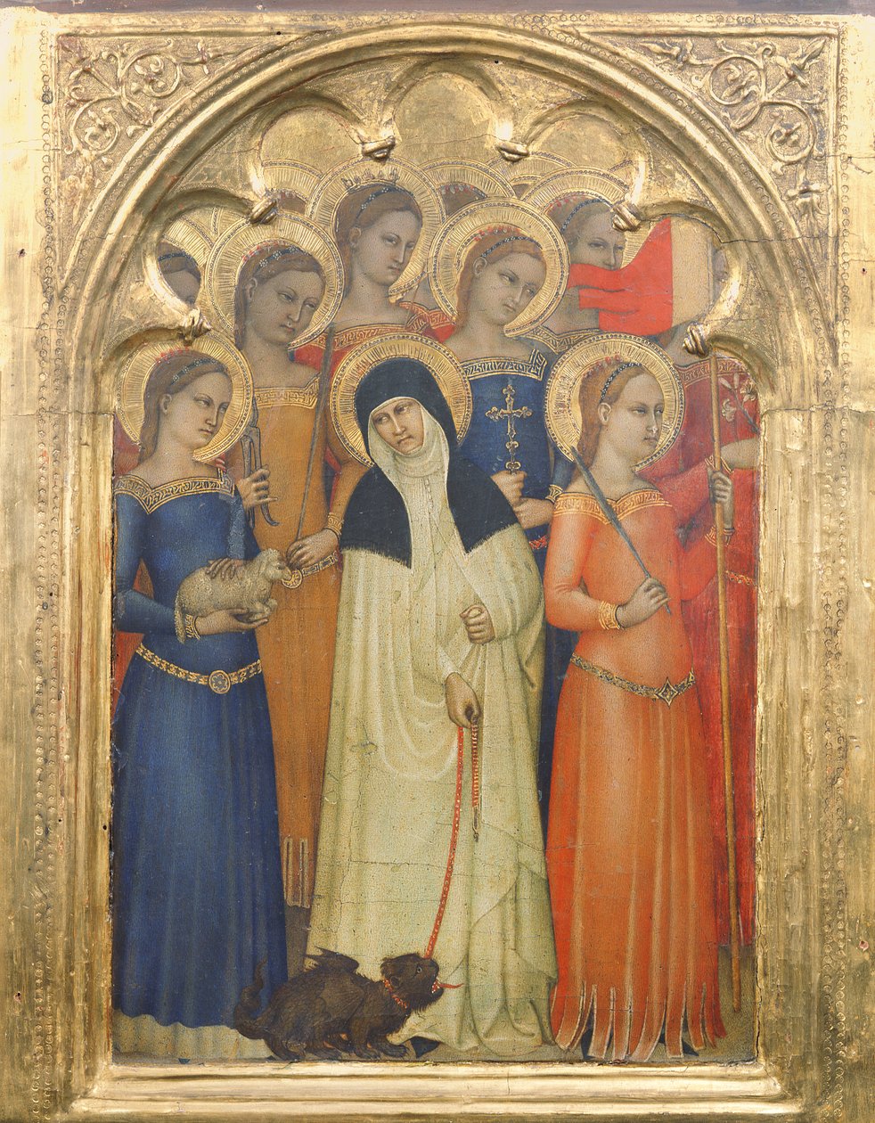 Predella panel av St. Lucy med helgener, 1350-60 (tempera på panel) av Giovanni da Milano
