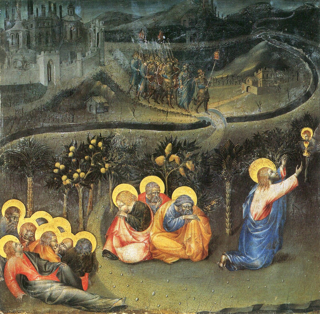 Christus im garten Gethsemane Johannes av Paulus av Giovanni di Paolo