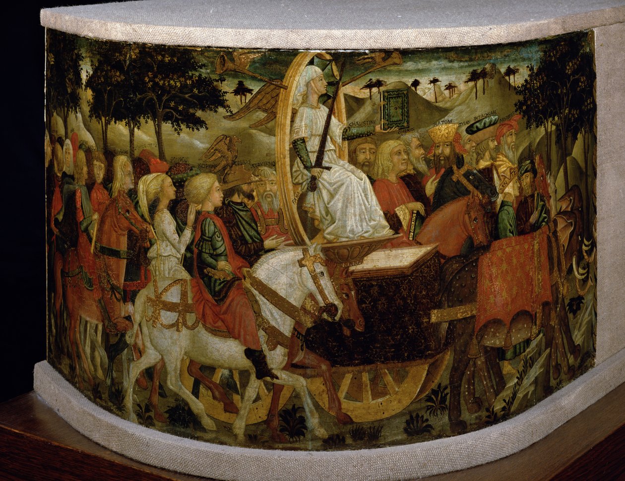Triumph of Fame, inspirert av "Triumphs" av Petrarch (1304-74) av Giovanni di Ser Giovanni