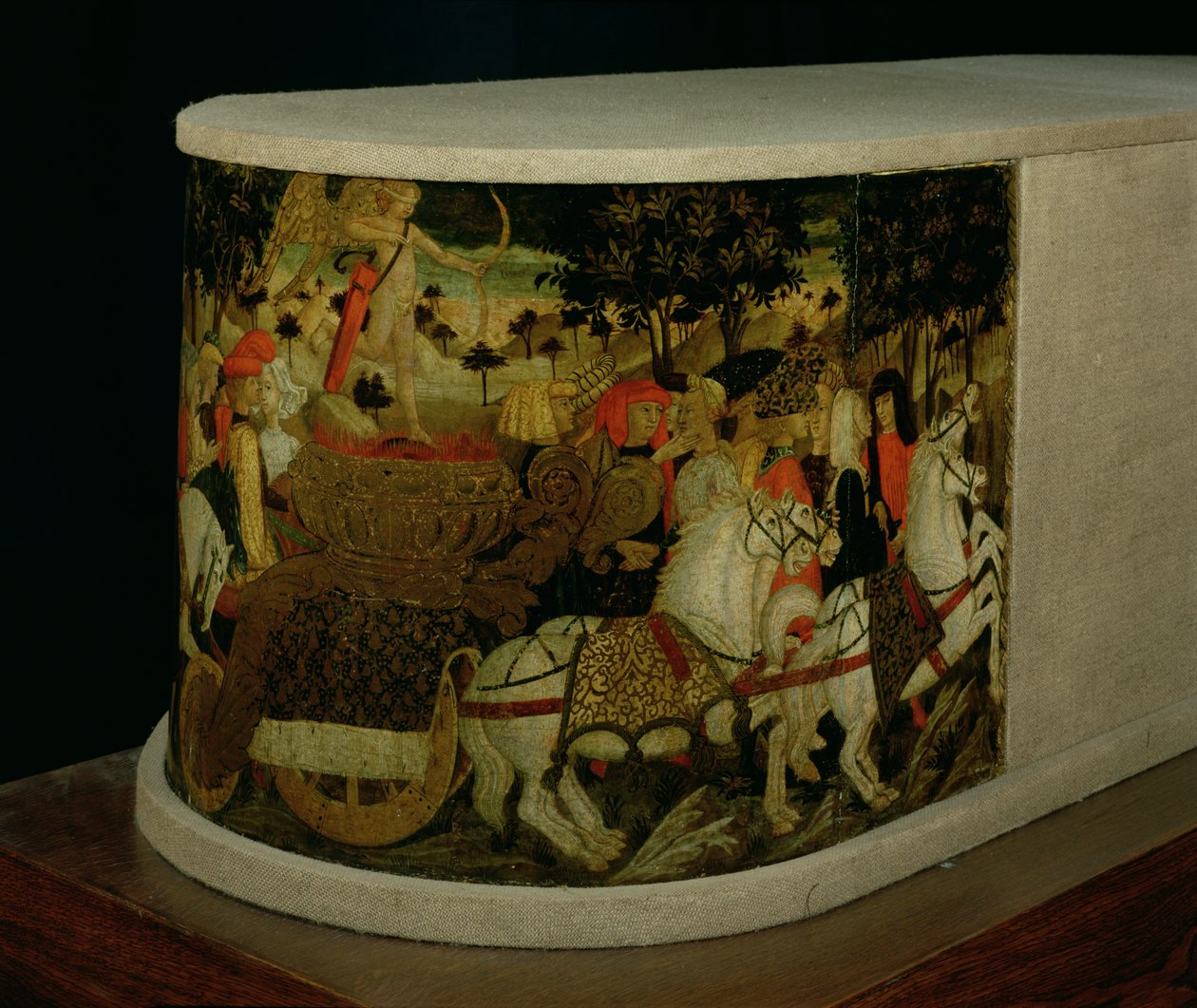 Triumph of Love, inspirert av "Triumphs" av Petrarch (1304-74) av Giovanni di Ser Giovanni
