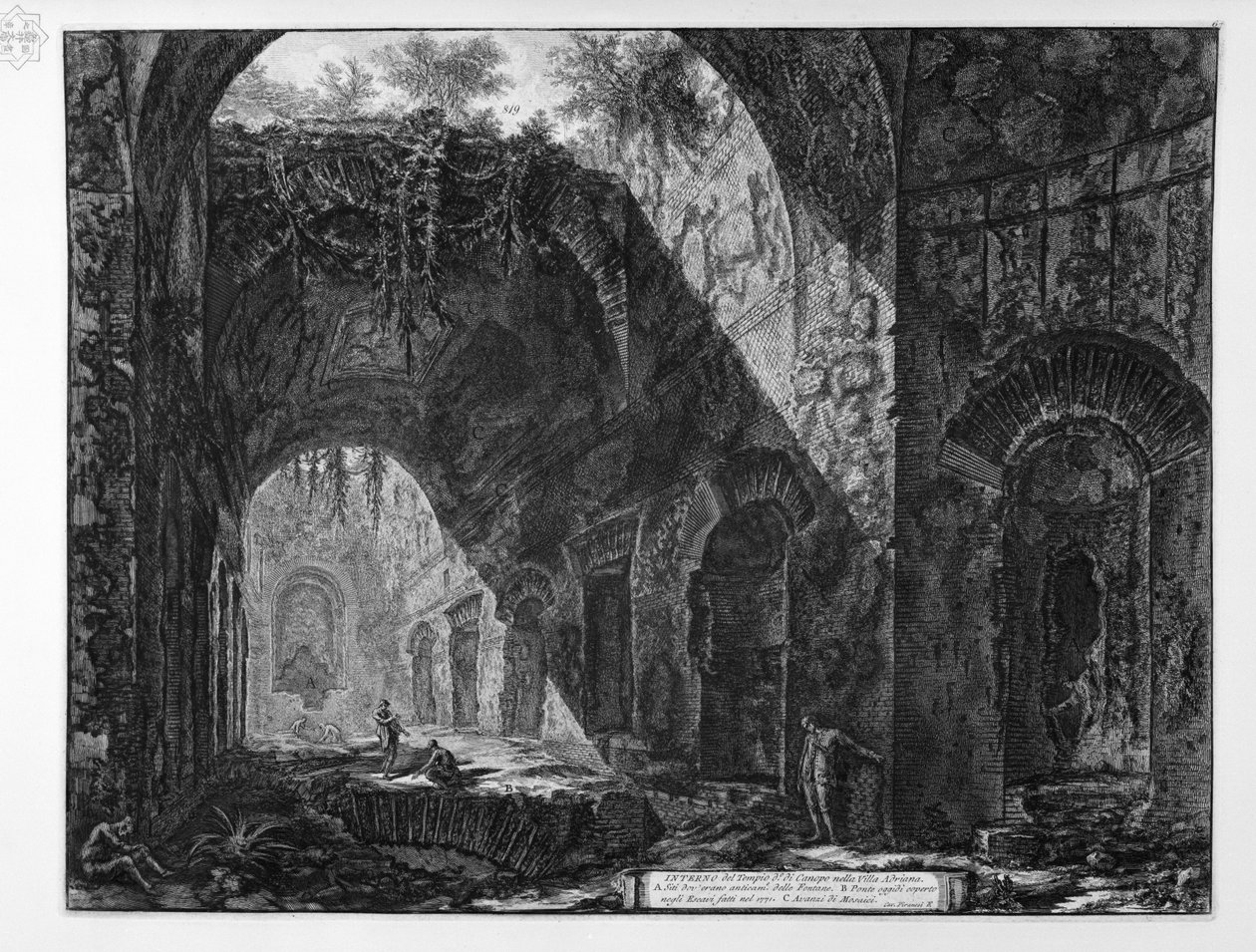 INNVENDIG til Canopus -tempelet i Villa Adriana av Giovanni Battista Piranesi