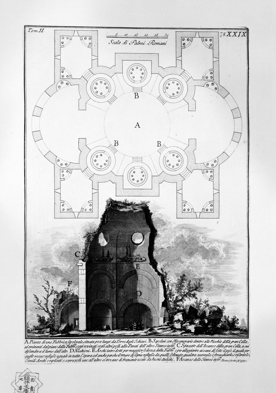 Mausoleum for Villa Gordiani av Giovanni Battista Piranesi