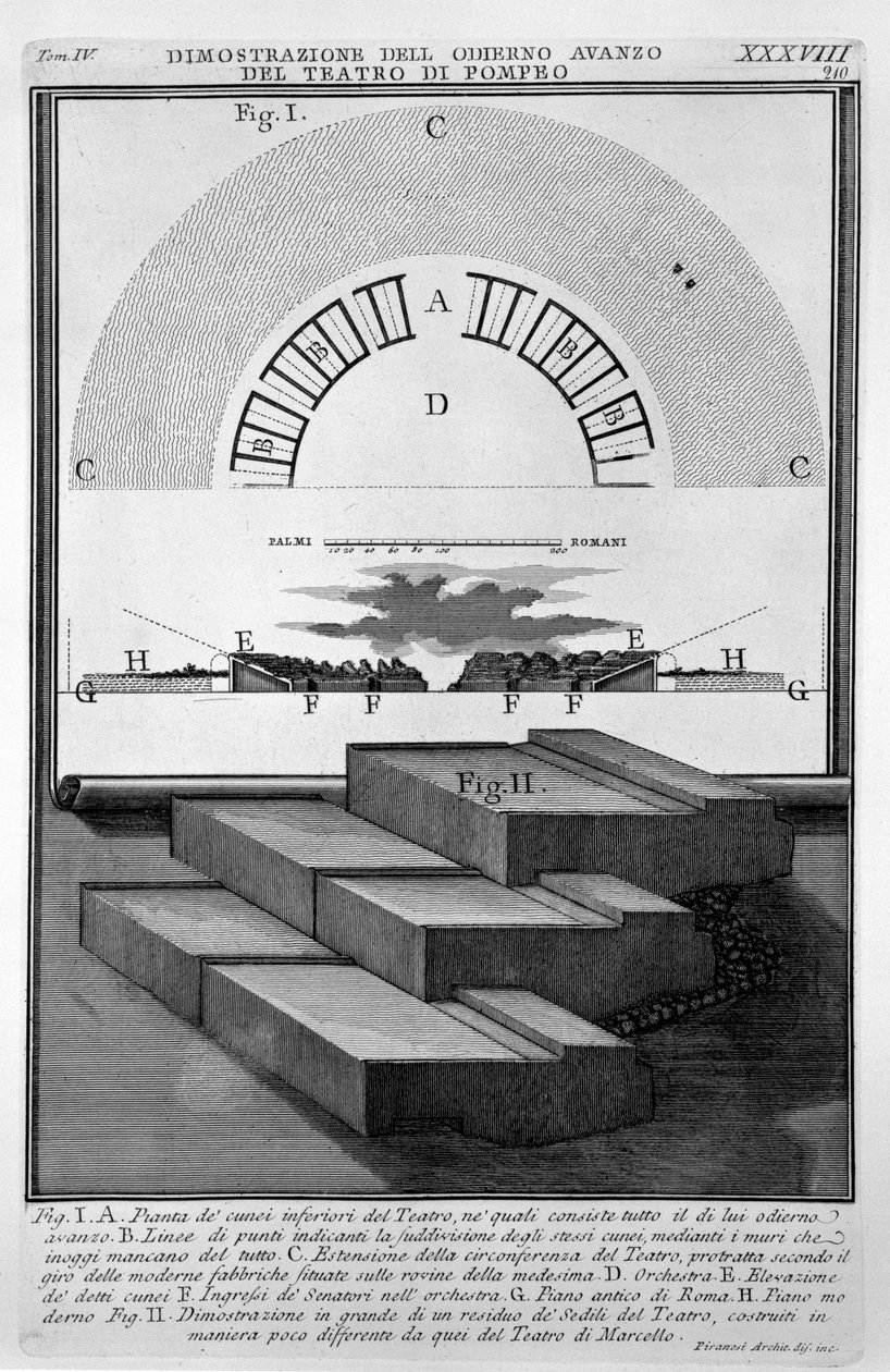 Teater i Pompejus av Giovanni Battista Piranesi