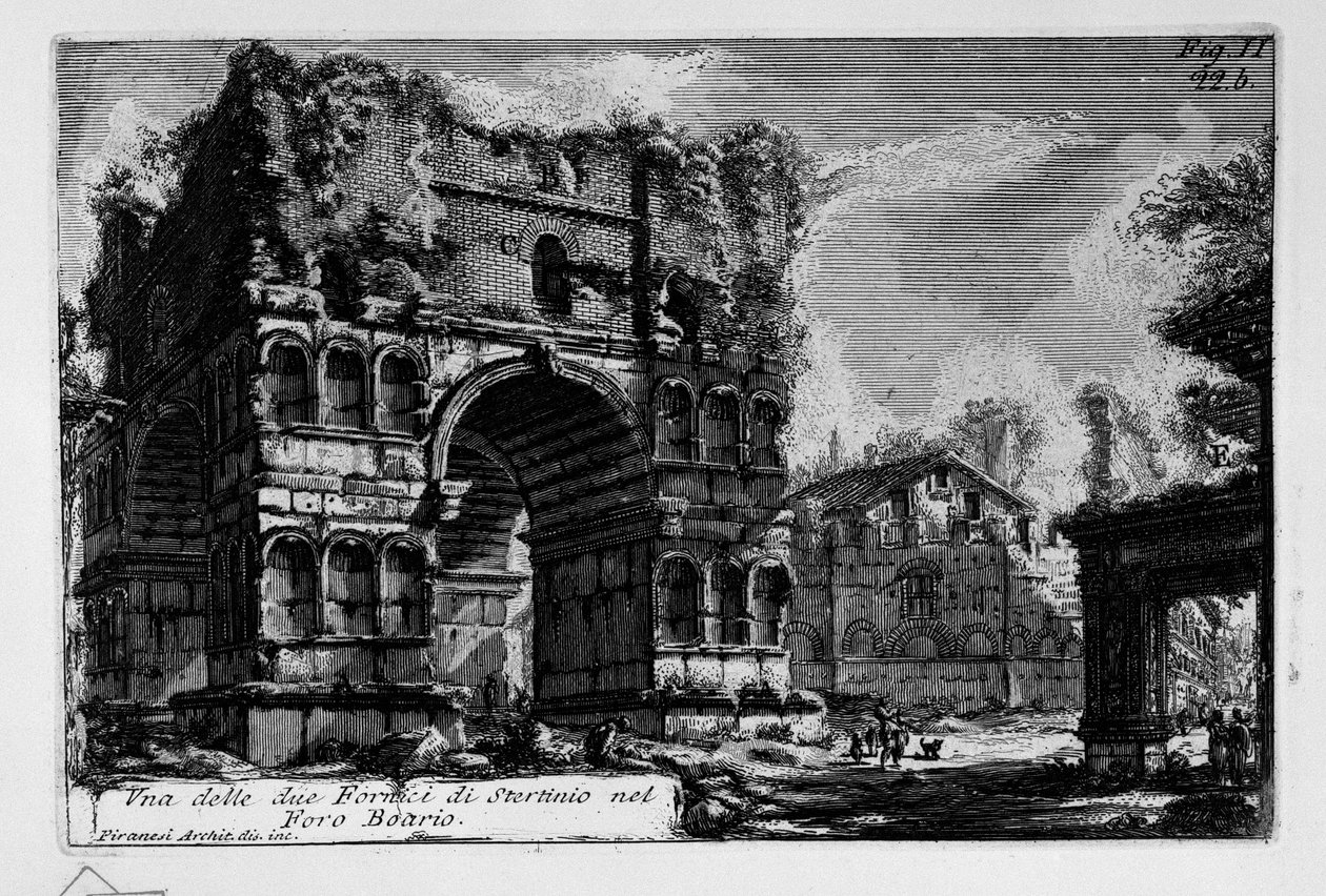 En av de to Fornix of Stertinio i Foro Boarium av Giovanni Battista Piranesi