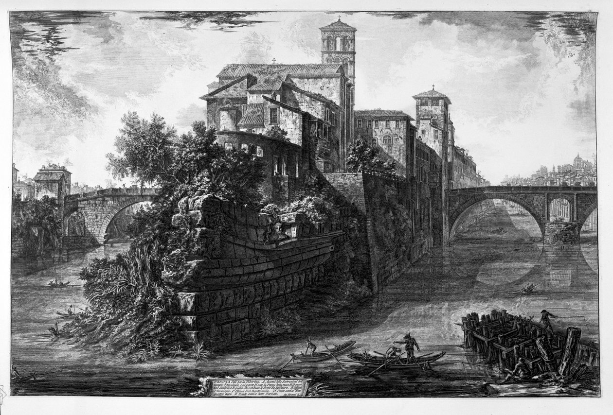 Utsikt over Tiberøya av Giovanni Battista Piranesi