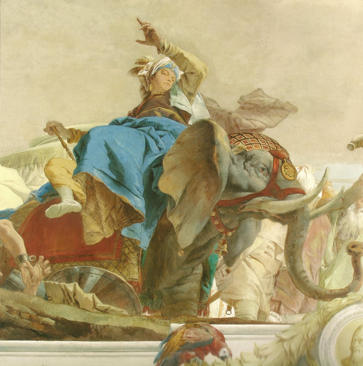 Takfresko i trapphuset til Würzburg Residence, detalj av Giovanni Battista Tiepolo