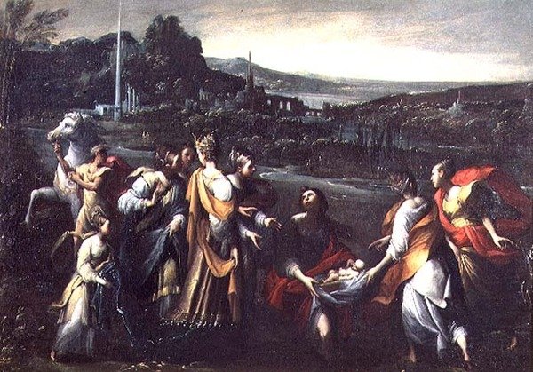 Funnet av Moses (olje på lerret) av Giovanni Donducci