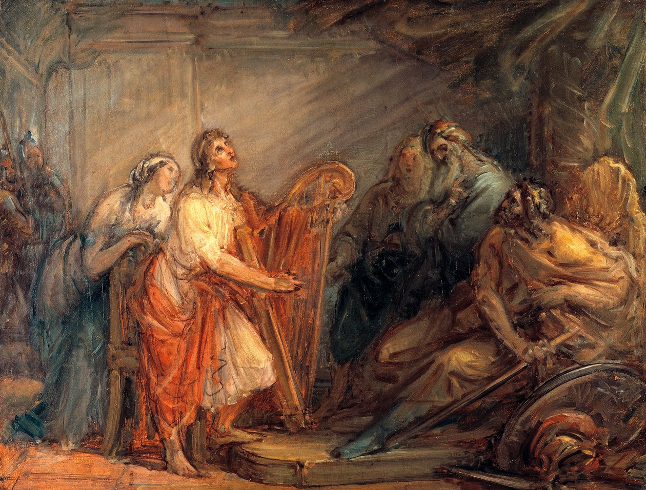 David beroliger Saul med lyden av harpe av Giovanni Carnovali