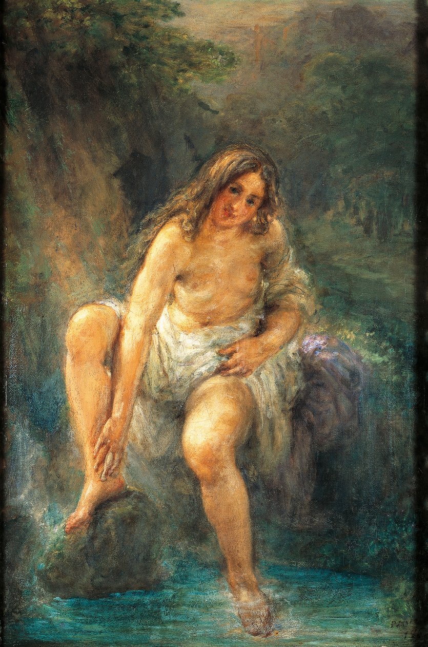 The bather, av Giovanni Carnovali kjent som The Piccio (1804-1873) av Giovanni Carnovali