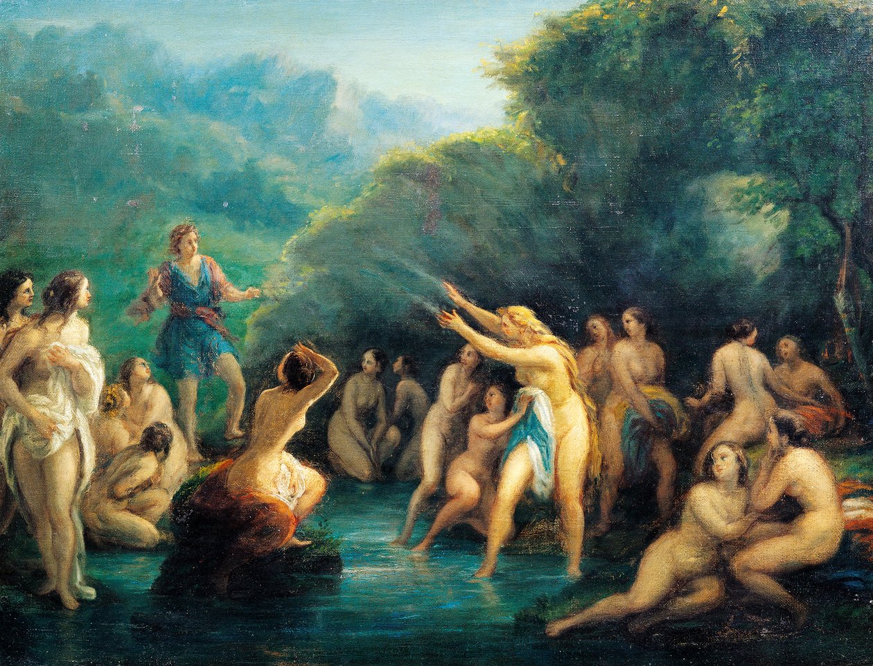 Diana og Actaeon, av Giovanni Carnovali kjent som Piccio (1804-1873) av Giovanni Carnovali