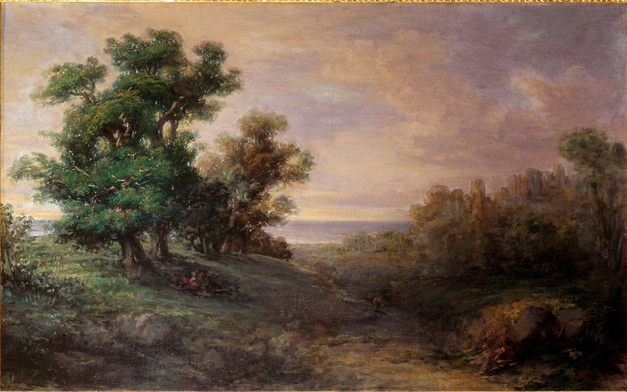 The Great Trees Painting av Giovanni Carnovali dit il Piccio (1804-1873) 1850 Galleria d