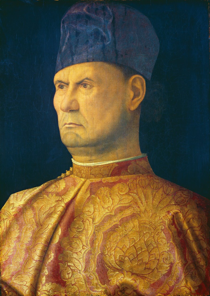 Giovanni Emo, ca. 1475/1480 (olje på panel overført til lerret montert på panel) av Giovanni (attr.to) Bellini