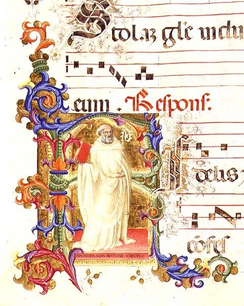 Ms 561 f.1r Historikert initial 