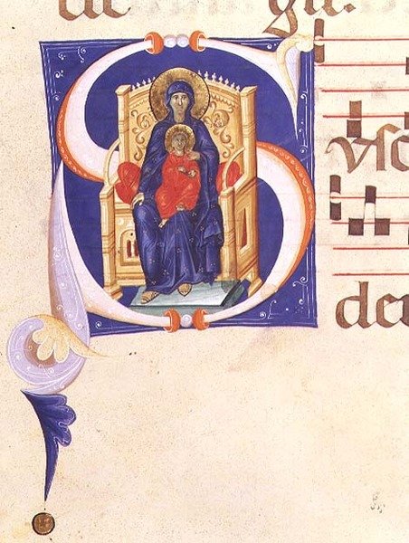 Ms 562 f.16r Historikert initial 