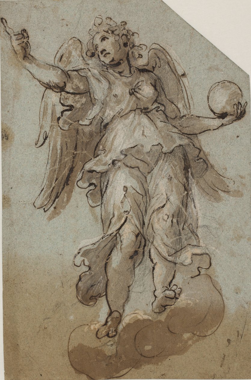 Engel med en globus blant skyer av Giovanni Alberti