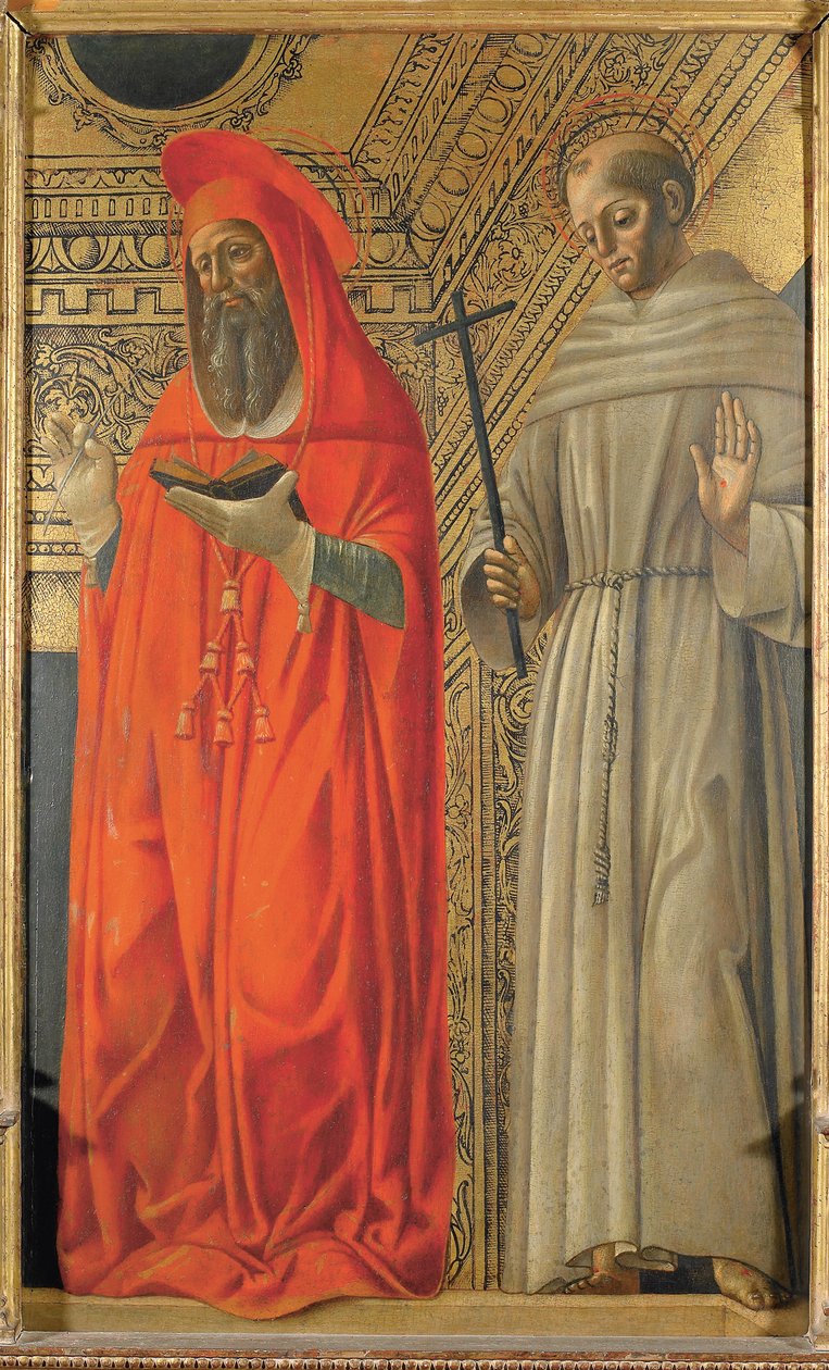 Den hellige Hieronymus og den hellige Frans av Assisi, ca 1485-1490. av Giovanni Ambrogio Bevilacqua