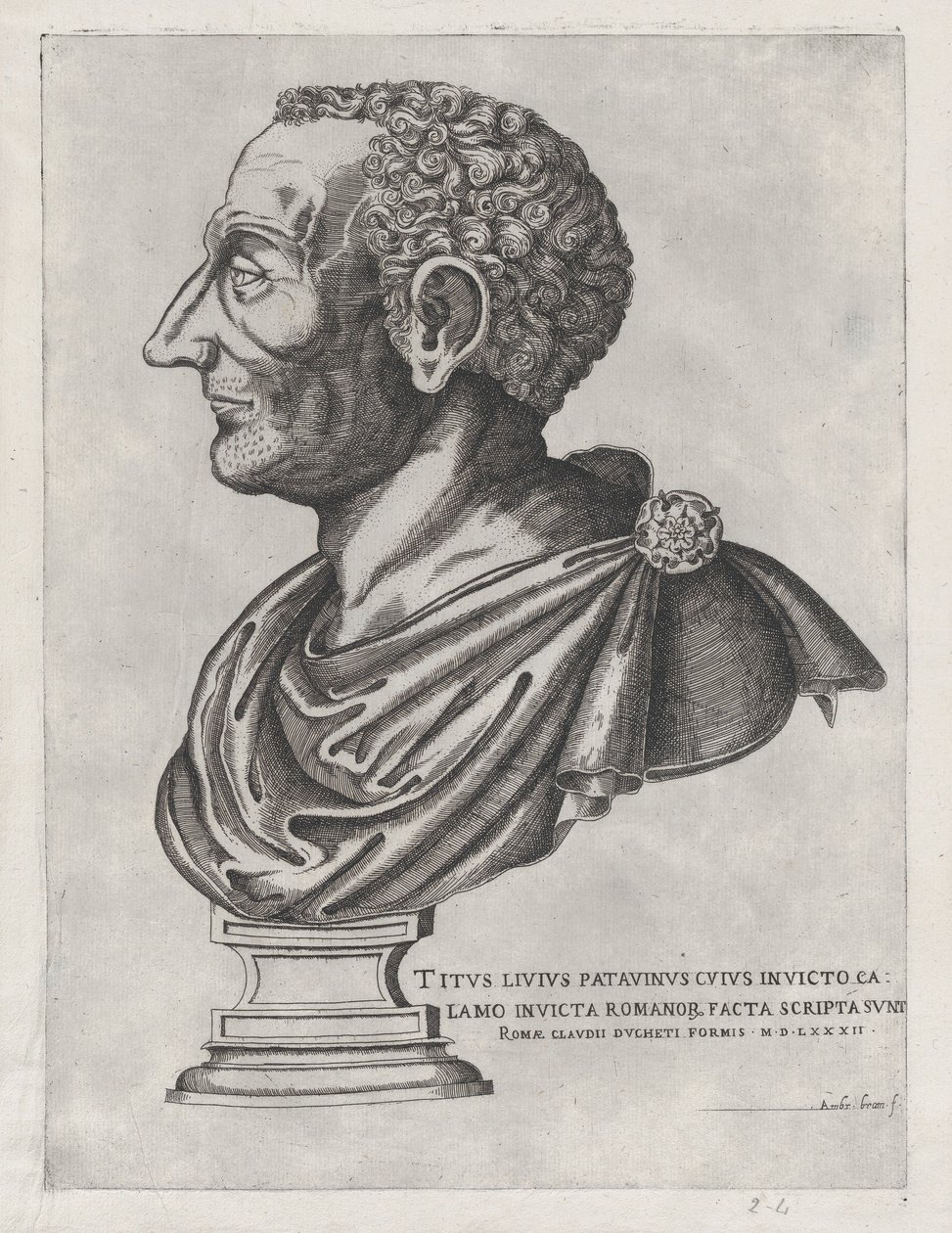 Mirror of Roman Magnificence: Bust of Livy, 1582., 1582. av Giovanni Ambrogio Brambilla