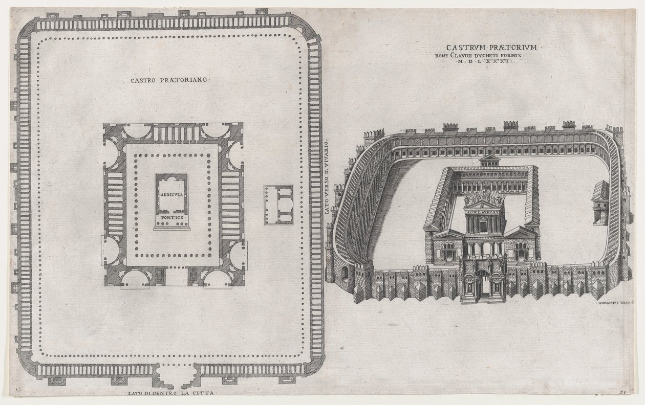 Mirror of Roman Magnificence: Castle Praetorium, 1581. av Giovanni Ambrogio Brambilla