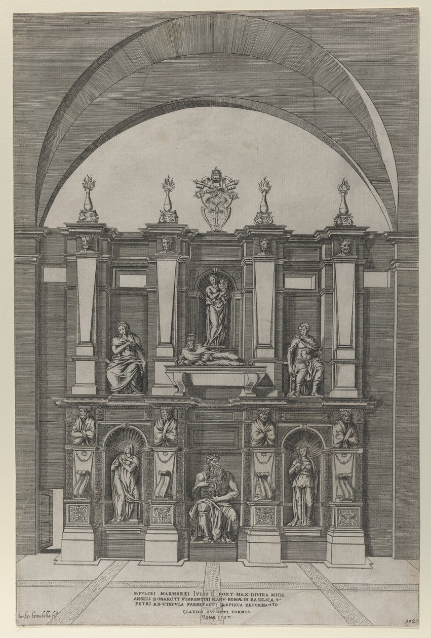 Mirror of Roman Magnificence: Sepulcher of Julius II, 1582., 1582. av Giovanni Ambrogio Brambilla