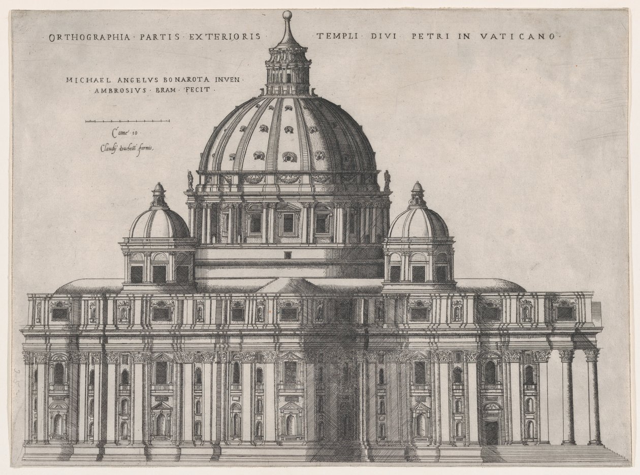 Mirror of Roman Magnificence: St. Peters, 1500-tallet., 1500-tallet. av Giovanni Ambrogio Brambilla